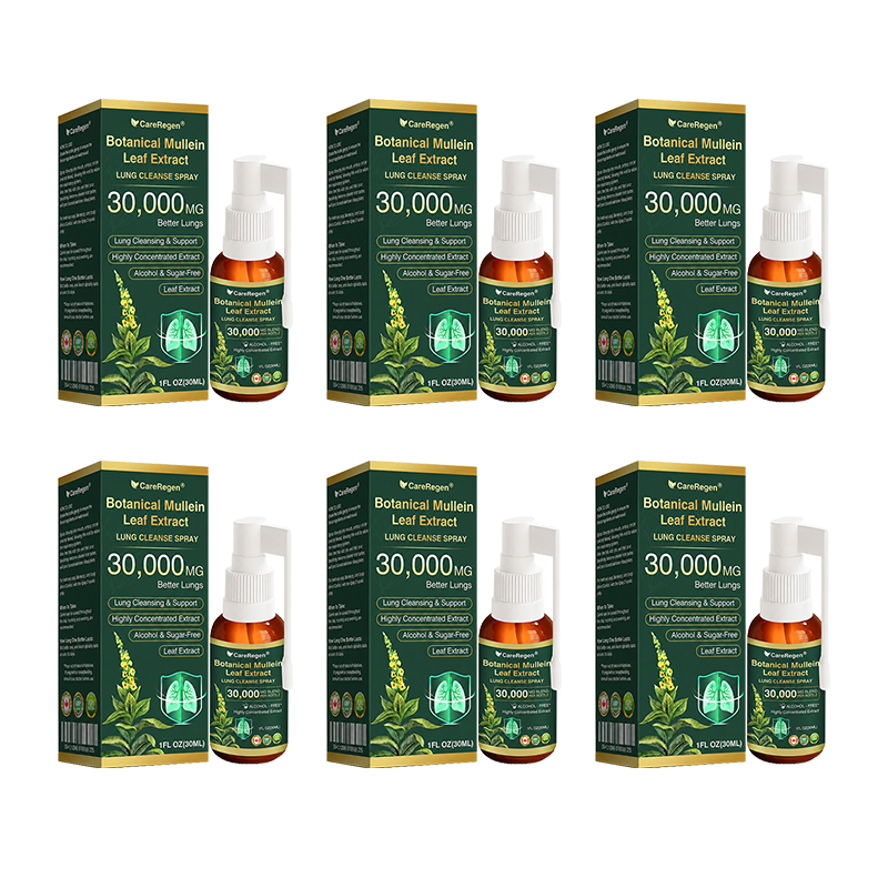 🫁⚡✅Official Store:CareRegen® Botanical Mullein Leaf Extract Lung Cleanse Spray（🫁Directly acts on COPD, asthma, chronic bronchitis (CB), respiratory infections, lung cancer, sinusitis, and other conditions🫁）🌞