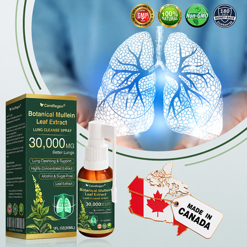🫁⚡✅Official Store:CareRegen® Botanical Mullein Leaf Extract Lung Cleanse Spray（🫁Directly acts on COPD, asthma, chronic bronchitis (CB), respiratory infections, lung cancer, sinusitis, and other conditions🫁）🌞